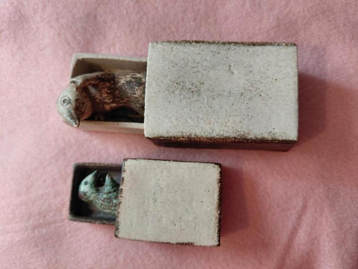 Molletjes in luciferdoosjes - Klei, Antiek en Kunst, Kunst | Beelden en Houtsnijwerken, Ophalen of Verzenden