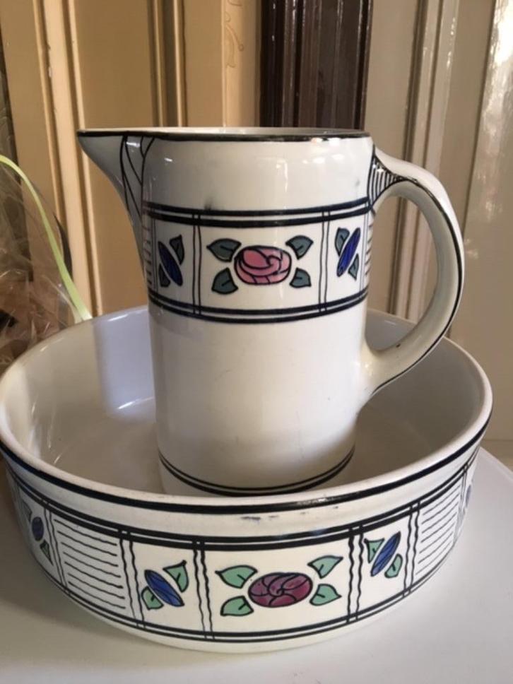 Robuust antiek lampetstel, AMC, gaaf, Antiek en Kunst, Antiek | Keramiek en Aardewerk, Ophalen of Verzenden