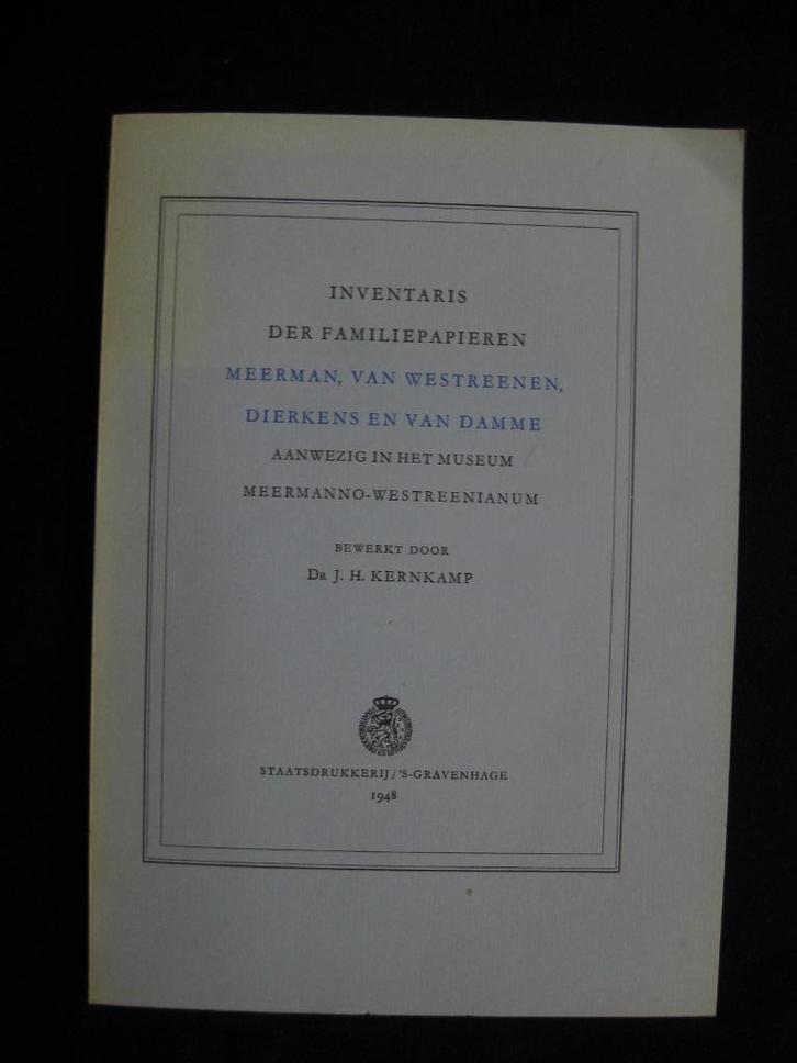 Genealogie Inv. familiepapieren Meerman, v.Westreenen etc., Boeken, Geschiedenis | Vaderland, Gelezen, Ophalen of Verzenden