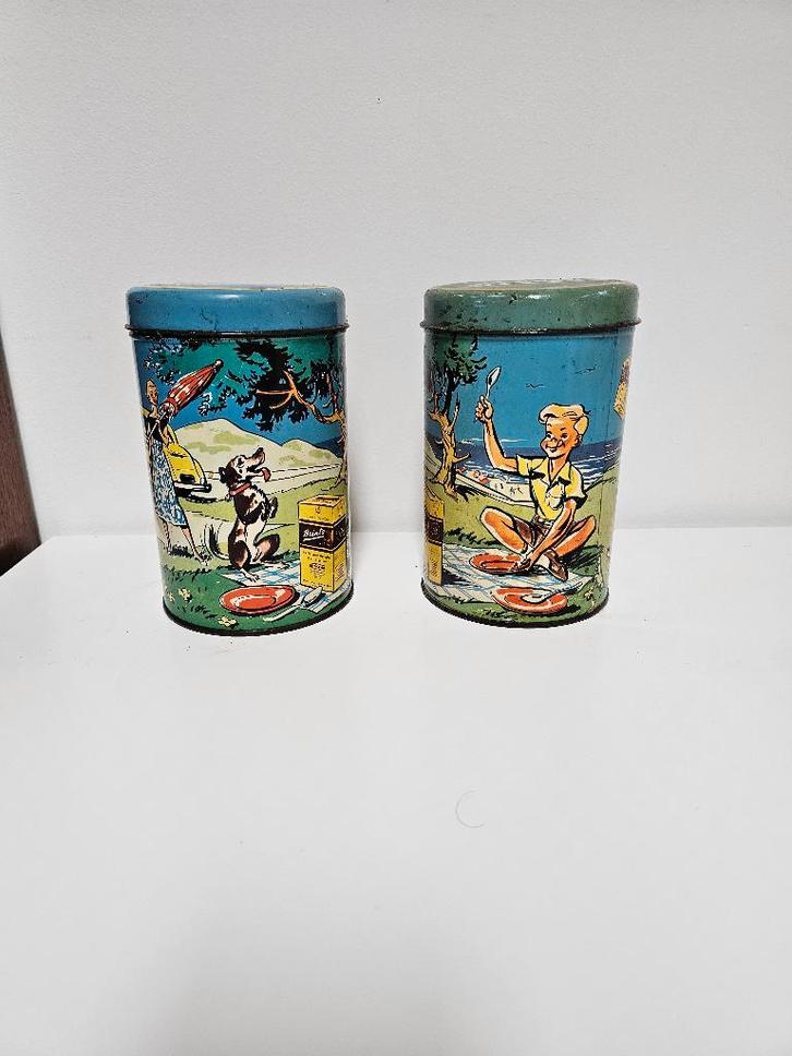 2 vintage Brinta blikken voor €17,50,-, Verzamelen, Blikken, Gebruikt, Overige, Ophalen