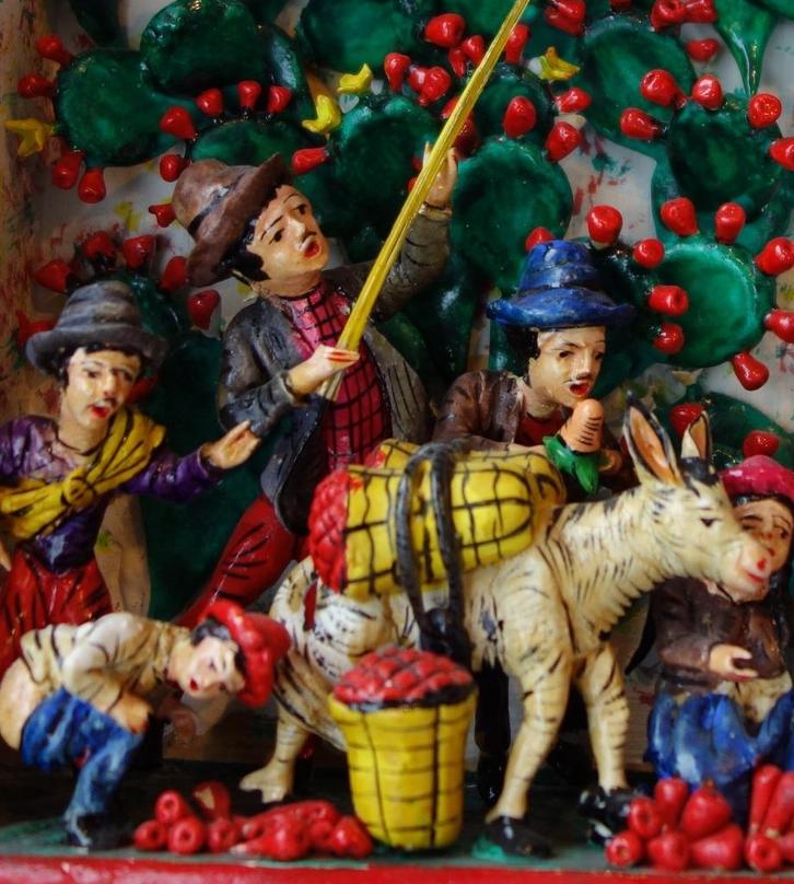 Peru. Retablo. Colcheta de tuna. Oogst van cactusfruit. 1994, Antiek en Kunst, Kunst | Niet-Westerse kunst, Ophalen