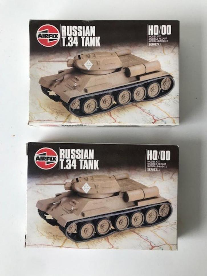 ROWASP OUTLET | 2x Airfix 1/76 01316 T-34 | NIET COMPLEET, Hobby en Vrije tijd, Modelbouw | Auto's en Voertuigen, Gebruikt, Tank