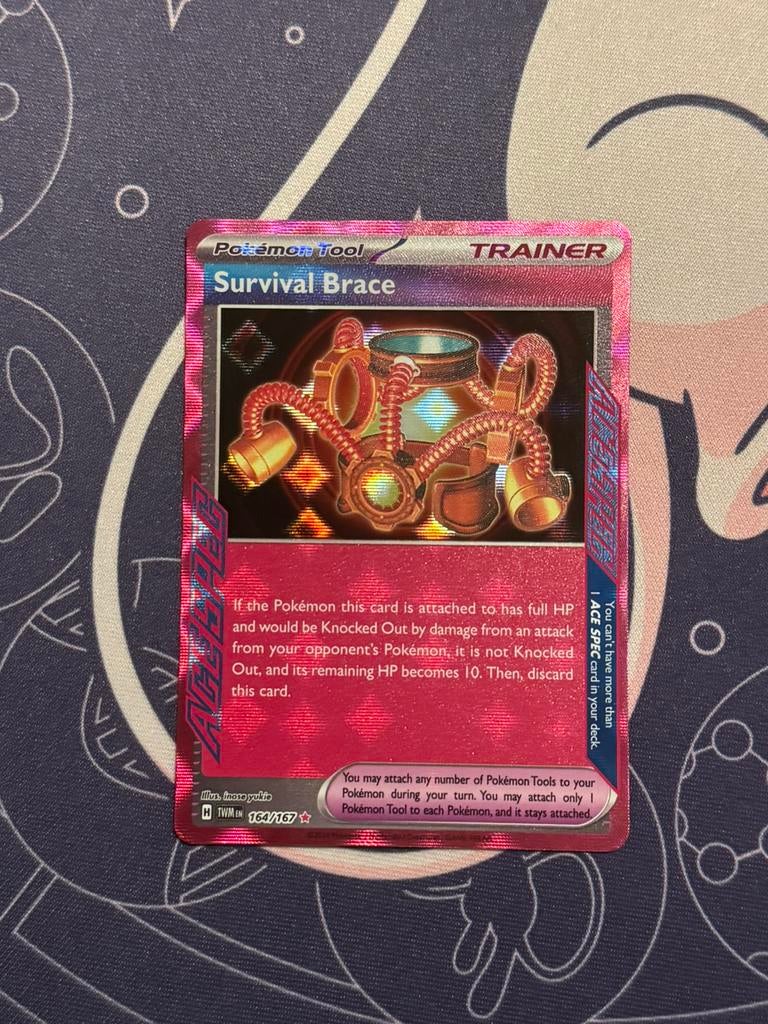 Pokémon kaarten Survival Brace #164, Ophalen of Verzenden, Zo goed als nieuw, Losse kaart