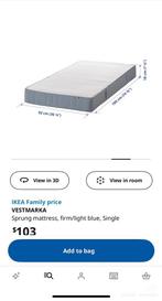Ikea Eenpersoonsmatras en bedframe, Ophalen, 90 cm, Eenpersoons, 190 cm of minder