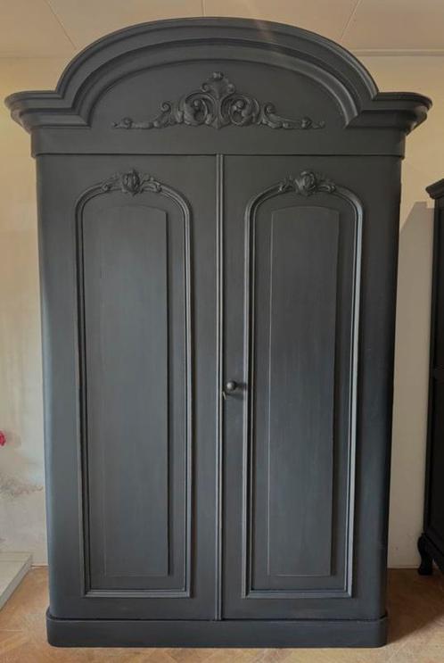 Hoge antieke kast, vintage kledingkast incl. bezorgen VdlM, Huis en Inrichting, Kasten | Ladekasten, Zo goed als nieuw, 200 cm of meer