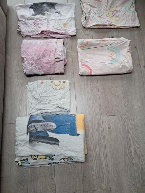Eenpersoonsdekbedovertrekken + kussenhoezen, Kinderen en Baby's, Kinderkamer | Beddengoed, Gebruikt, Dekbedovertrek, Jongetje of Meisje