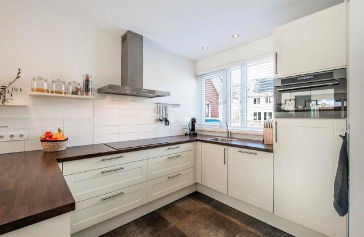 Complete witte U keuken incl apparatuur en bar, Huis en Inrichting, Keuken | Complete keukens, Zo goed als nieuw, Wit, Ophalen