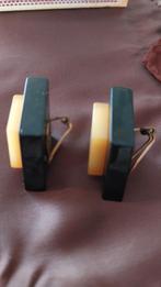 Kunstof vintage oorbellen, vintage clips, Sieraden, Tassen en Uiterlijk, Oorbellen, Ophalen of Verzenden, Gebruikt, Zwart, Overige materialen