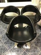 Kapperstoelen 3 stuks met nieuwe pompen, Huis en Inrichting, Stoelen, Ophalen, Gebruikt, Zwart, Drie