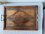 Art deco dienblad  houtsnijwerk hout en messing, Antiek en Kunst, Antiek | Woonaccessoires, Ophalen of Verzenden