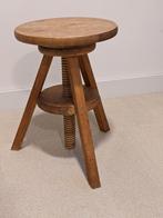 Verstelbare Houten Kruk, Huis en Inrichting, Gebruikt, Bruin, Vintage, Ophalen of Verzenden