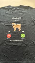 T shirt zwart met mopshond print M, Gedragen, Maat 38/40 (M), Ophalen of Verzenden, Zwart