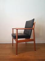 Vintage Arne Vodder 341 fauteuil in teak, Huis en Inrichting, Ophalen, Gebruikt, Bruin, Leer