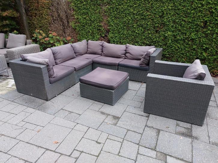 LE SUD loungeset met bijhorende kussens,  Bezorging mogelijk, Tuin en Terras, Tuinsets en Loungesets, Gebruikt, Loungeset, Wicker