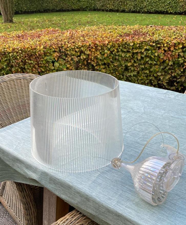 2x Kartell Bourgie Lampen - Zo goed als nieuw!, Huis en Inrichting, Lampen | Hanglampen, Zo goed als nieuw, Minder dan 50 cm, Glas
