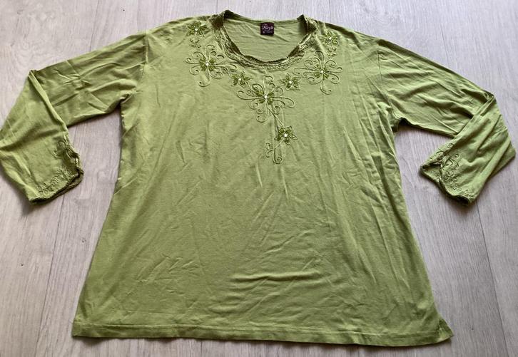 Groene shirt maat XL, Kleding | Dames, T-shirts, Gedragen, Maat 38/40 (M), Groen, Lange mouw, Ophalen of Verzenden