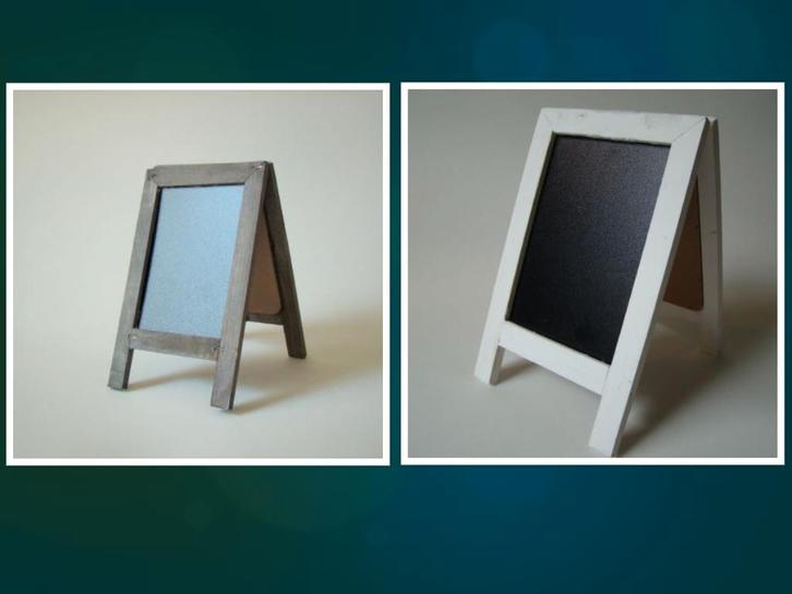 Krijtbord klein staand wit of bruin p/st., Huis en Inrichting, Woonaccessoires | Overige, Nieuw, Ophalen of Verzenden