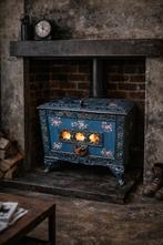 Franse emaille houtkachel, Ophalen of Verzenden, Zo goed als nieuw, Hout, Houtkachel