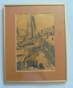 Henk Bellaard.1896-1975.Haven van Spakenburg in 1948., Antiek en Kunst, Ophalen