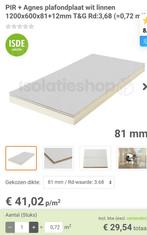 PIR + Agnes isolatieplaten wit linnen 1200x600x81+12mm, Ophalen, Gebruikt, Overige materialen, 50 tot 100 mm
