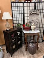 Chinees lakwerk kastje met jade reliëfs – zwart goud, Ophalen of Verzenden