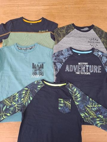 5 x WE Fashion maat 122-128 shirts met lange mouw beschikbaar voor biedingen