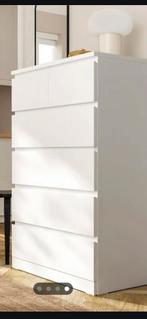 Ikea Malm Witte ladekast met 6 laden, Ophalen, Kunststof, 5 laden of meer, 100 tot 150 cm