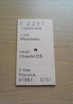 Oud Treinkaartje Maarssen - Utrecht CS - 04, Verzamelen, Spoorwegen en Tramwegen, Ophalen of Verzenden