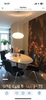 Zes leolux Natello eetkamerstoelen  zwart, Ophalen, Gebruikt, Zwart, Leer