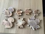 Herfstbladeren en eekhoorntjes van hout, Ophalen of Verzenden