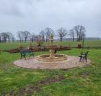 Toscaanse leeuwkoppen fontein met rand  ALL INN, Ophalen of Verzenden, Nieuw, Beton, Fontein