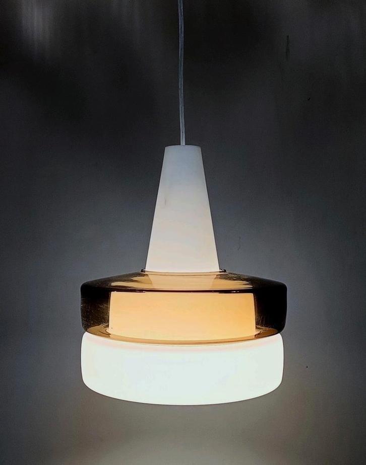 Zeldzame Vintage Hanglamp Peill & Putzler 1960's, Huis en Inrichting, Lampen | Hanglampen, Gebruikt, Minder dan 50 cm, Glas, Ophalen