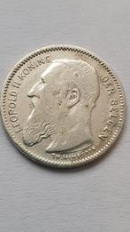 50 cent munt 1907 België Leopold II, Postzegels en Munten, Munten | België, Zilver, Ophalen of Verzenden, Zilver, Losse munt