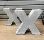2 industriële kandelaars beton x, Overige materialen, Ophalen of Verzenden, Zo goed als nieuw, Grijs