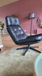 Heerlijke leren lounge stoel van leder in de kleur zwart, Huis en Inrichting, Ophalen, Nieuw, Leer