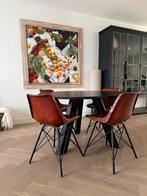 Woood Eetkamertafel Rond - Zwart Hout - Zo Goed Als Nieuw, Huis en Inrichting, Tafels | Eettafels, Ophalen, 100 tot 150 cm, Rond