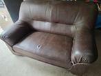 2 zits bank leer bruin GRATIS, Huis en Inrichting, Ophalen, Gebruikt, 75 tot 100 cm, Leer