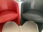 Set van 2 x 2 Design Stoelen - Rood & Zwart. Merk Rolf Benz, Ophalen, Twee, Leer, Zo goed als nieuw