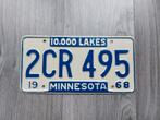 Kentekenplaat 1968 Minnesota USA Nummerplaat Nummerbord, Ophalen of Verzenden, Zo goed als nieuw, Auto's