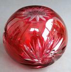 Om1950-1960 Optisch Glas Facet Slijpsel Bolvaas Vaas Bohemen, Antiek en Kunst, Ophalen of Verzenden