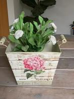 Brocante bloempot blik / mand hortensia / hydrangea, Ophalen