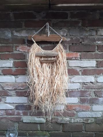 Raffia wandhanger, muurdecoratie, wanddecoratie beschikbaar voor biedingen