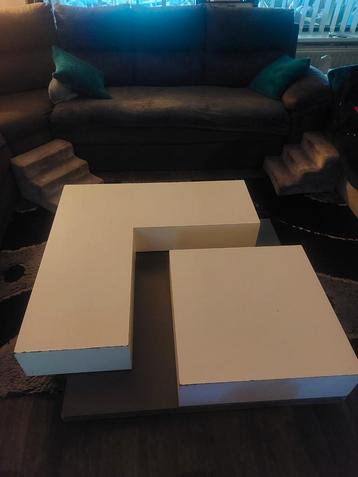 GRATIS!!! Witte Uitschuifbare Salontafel 110x110
