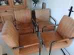 Leren eetkamerstoelen, Huis en Inrichting, Stoelen, Ophalen, Gebruikt, Bruin, Leer