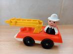 Brandweer wagen en poppetje van fisher price. (Vintage), Gebruikt, Ophalen of Verzenden