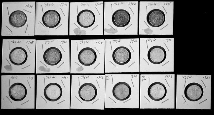 serie halve guldens Wilhelmina, Postzegels en Munten, Munten | Nederland, Losse munt, ½ gulden, Koningin Wilhelmina, Zilver, Ophalen of Verzenden