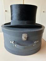 Hoge hoed zwart met hoedendoos, Ophalen of Verzenden, Zo goed als nieuw