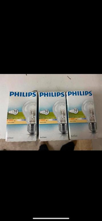 3x Philips EcoClassic 70W E27 dimbaar beschikbaar voor biedingen