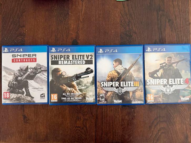 Sniper Games PS4 - 4 Stuks, Spelcomputers en Games, Games | Sony PlayStation 4, Zo goed als nieuw, Shooter, 1 speler, Vanaf 18 jaar