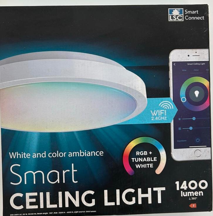 NIEUW LSC SMART CONNECT CEILING LICHT 1400 LUMEN Plafondlamp, Huis en Inrichting, Lampen | Losse lampen, Nieuw, Led-lamp, Ophalen of Verzenden